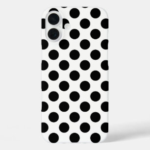 Schwarze Polka-Punkte iPhone 16 Plus Hülle