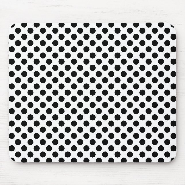 schwarze Polka-Punkte in weißem Mauspad (Vorne)