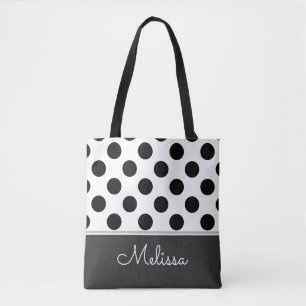 Schwarze Polka-Punkte Personalisiert