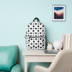 Schwarze Polka-Punkte, Polka-Dot-Muster, Punkte, g Bedruckter Rucksack