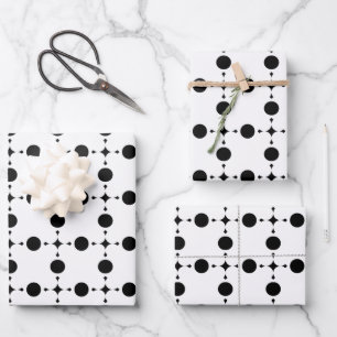 Schwarze Polka-Punkte, Polka-Dot-Muster, Punkte, g Geschenkpapier Set