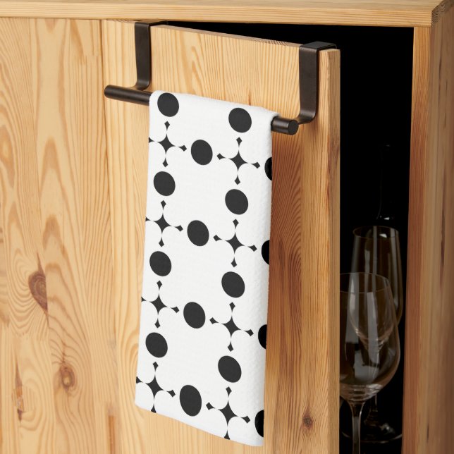 Schwarze Polka-Punkte, Polka-Dot-Muster, Punkte, g Geschirrtuch (Drittel gefaltet)