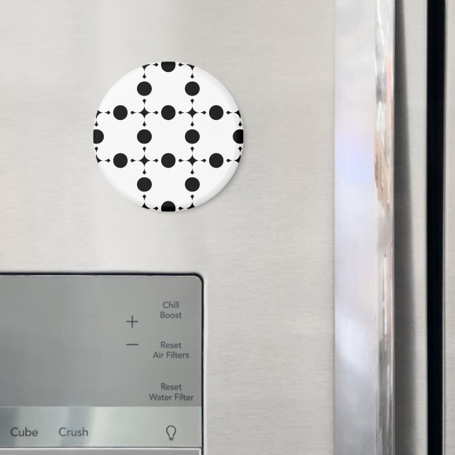 Schwarze Polka-Punkte, Polka-Dot-Muster, Punkte, g Magnet (In Situ (Kühlschrank))