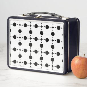 Schwarze Polka-Punkte, Polka-Dot-Muster, Punkte, g Metall Brotdose