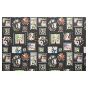 Schwarze Porträtgalerie Rahmen Personalisierte Fot Stoff