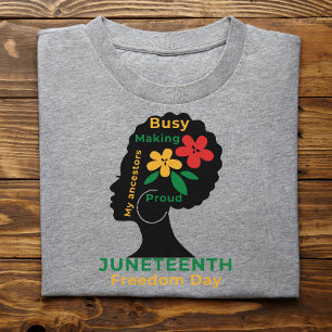 Schwarze Power Afro-Frau Juneteenth-Ästhetik T-Shirt