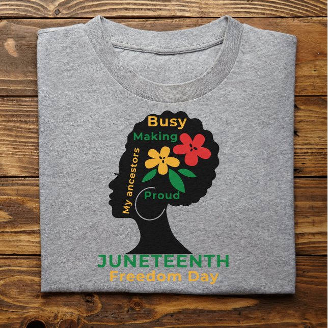 Schwarze Power Afro-Frau Juneteenth-Ästhetik T-Shirt (Von Creator hochgeladen)