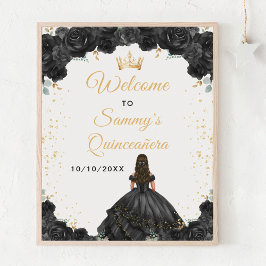 Schwarze Prinzessin Quinceañera Willkommen Poster