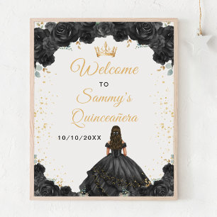 Schwarze Prinzessin Quinceañera Willkommen Poster