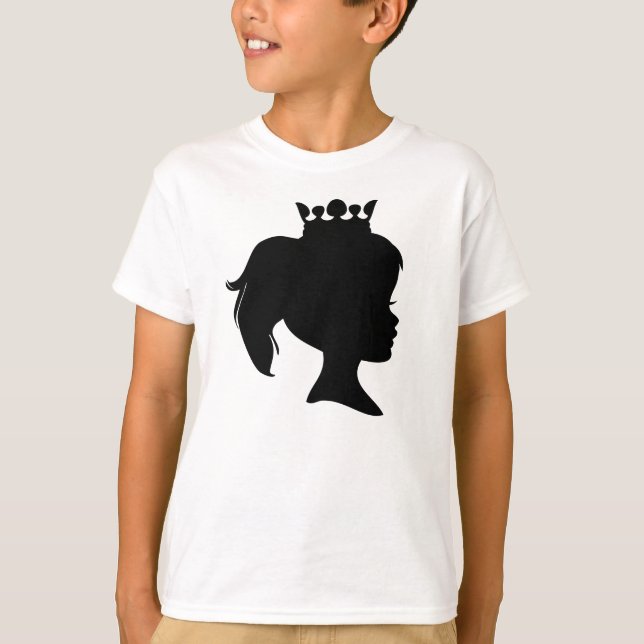 Schwarze Prinzessin-Silhouette T-Shirt (Vorderseite)