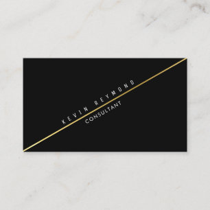 Schwarze pro Visitenkarte mit diagonaler Goldlinie
