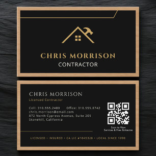Schwarze professionelle Holz-QR-Code Visitenkarte
