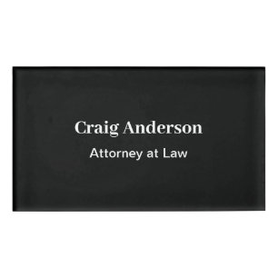Schwarze professionelle schlichte moderne elegante namenschild
