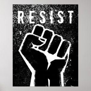 Schwarze Protestfalte Poster
