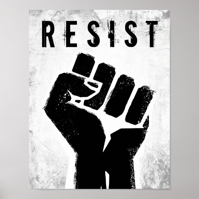 Schwarze Protestfaust Poster (Vorne)
