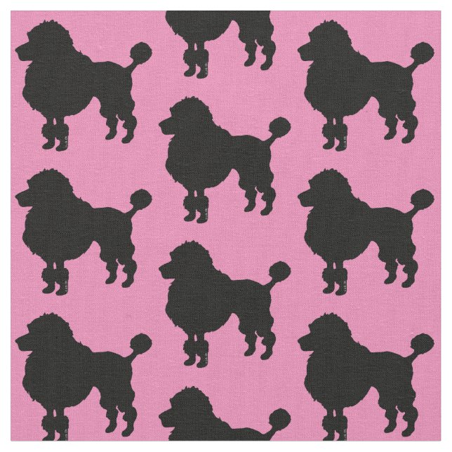 Schwarze PudelhundeSilhouette Stoff (Nahaufnahme)