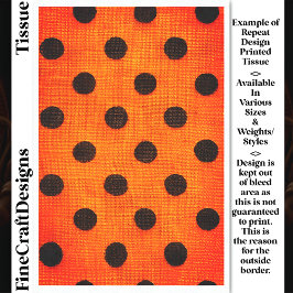 Schwarze Punkte auf Orange Wiederholungsdesign DW2 Seidenpapier