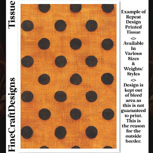 Schwarze Punkte auf Orange Wiederholungsdesign DW2 Seidenpapier