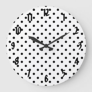 schwarze Punkte auf weißem Hintergrund Große Wanduhr