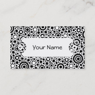 Schwarze Punkte & Kreismuster + Ihr Text & Hinterg Visitenkarte