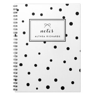 Schwarze Punkte Muster Personalisiertes Notebook Notizblock
