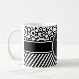 Schwarze Punkte & Streifen Gitter + Ihr Backgr. & Kaffeetasse