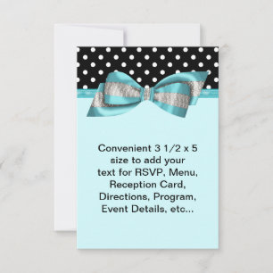 Schwarze Punkte Türkisblaue RSVP-Vorlage RSVP Karte