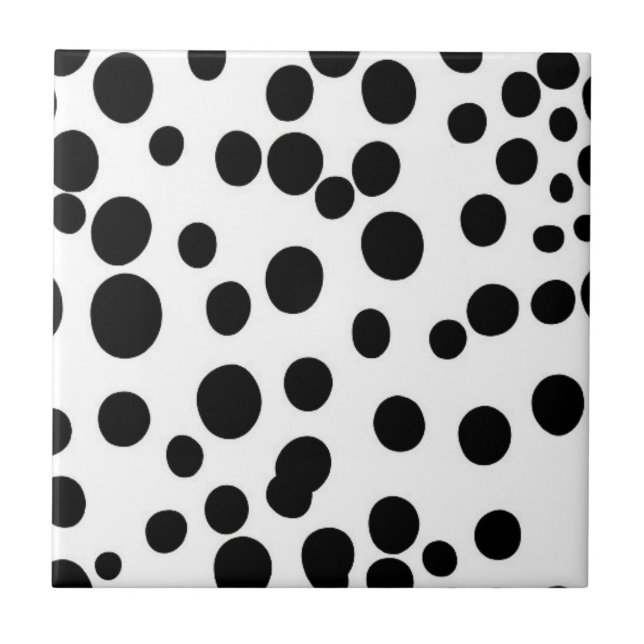 Schwarze Punkte weißer Kuh dalmatinischer Hund Fliese (Vorderseite)