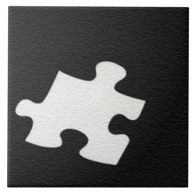 Schwarze Puzzlespiel-Stück-Fliese Fliese (Vorderseite)