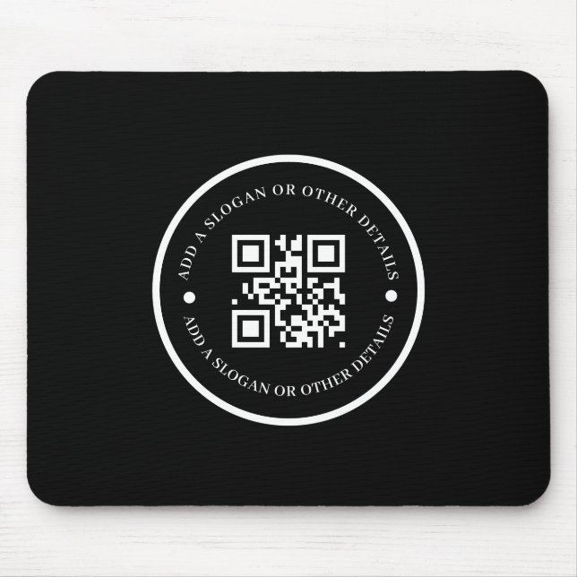 Schwarze QR-Code-Firmen-Werbemauspad Mousepad (Vorne)