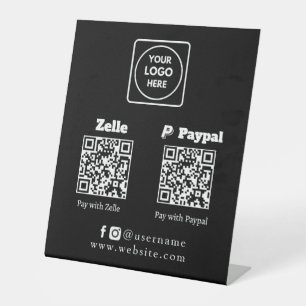 Schwarze QR-Code-Zahlung Zelle PayPal Benutzerde Sockelschild