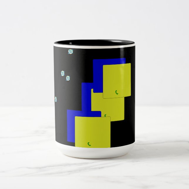 schwarze quadratisch gestaltete Tasse (Mittel)
