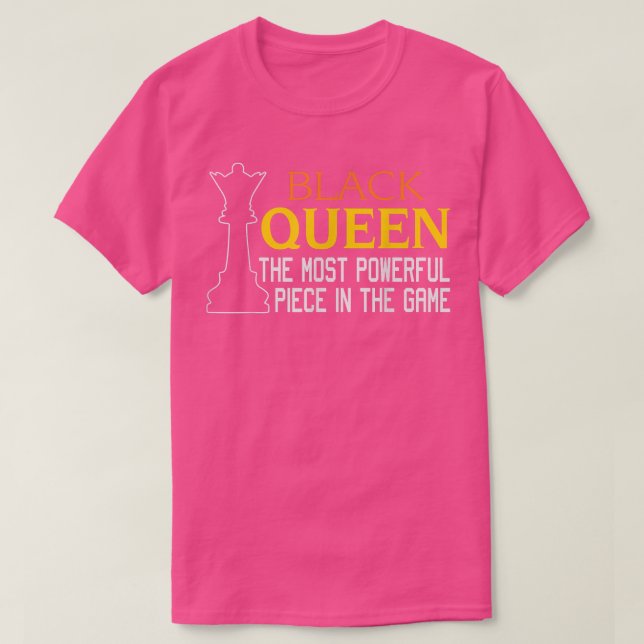 SCHWARZE QUEEN Am mächtigsten Schachafrikaner H T-Shirt (Design vorne)