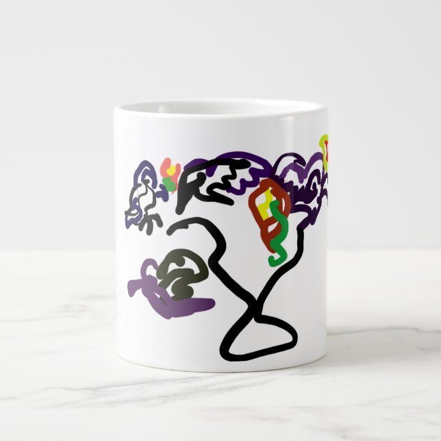 Schwarze Raben-Party Jumbo-Tasse (Vorderseite)