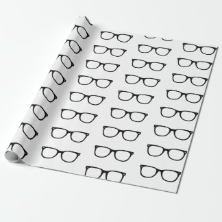 Schwarze Rahmen Retro-Brille Geschenkpapier