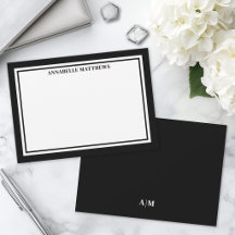 Schwarze Rand Minimalistische Namensmonogramm