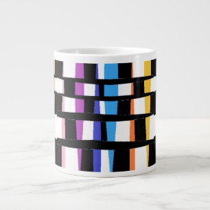 Schwarze Ränder, bunte, klobige, geflochtene Kunst Jumbo-Tasse