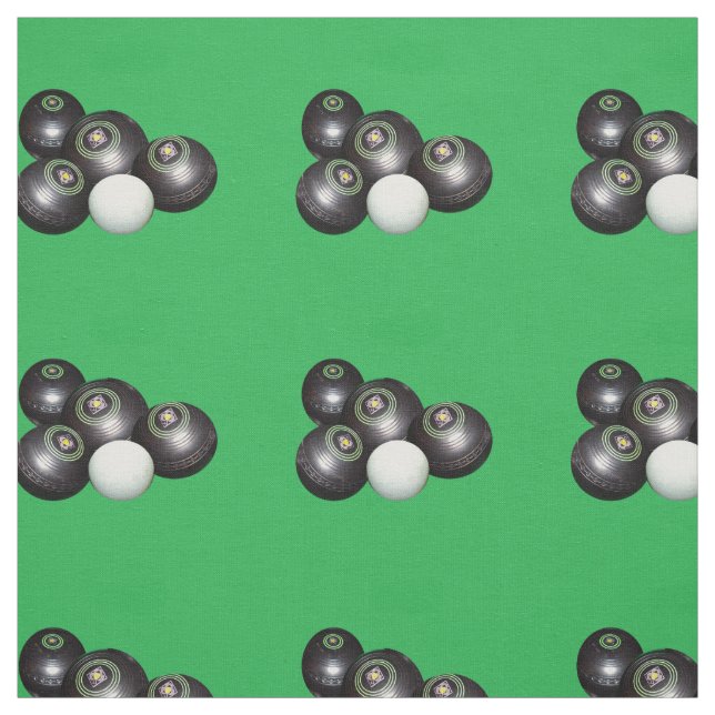 Schwarze Rasenbowle auf Grün, Stoff (Muster)