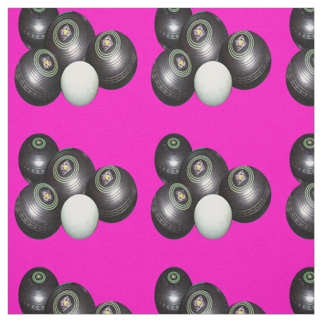 Schwarze Rasenbowle auf heiß rosa, Stoff (Muster)