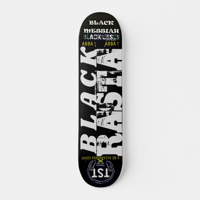 SCHWARZE RASTA-Skateboard, 7¾ Zoll Deck Skateboard (Vorne)