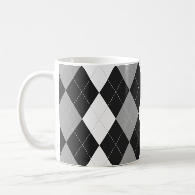 Schwarze Rauten-Tasse Tasse (Links)