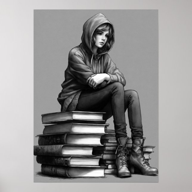 Schwarze Reflexion, traurige Augen Poster (Vorne)