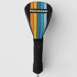 Schwarze Regenbogen-Nadel gestreift mit Namen Golf Headcover