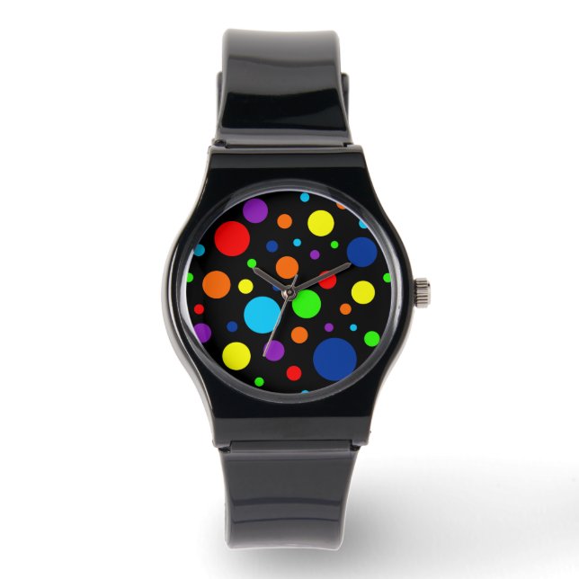 Schwarze Regenbogenflächen beobachten Armbanduhr (Vorderseite)