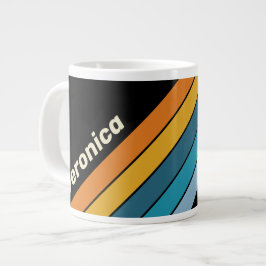 Schwarze Regenbogenstreifen mit Namen Jumbo-Tasse