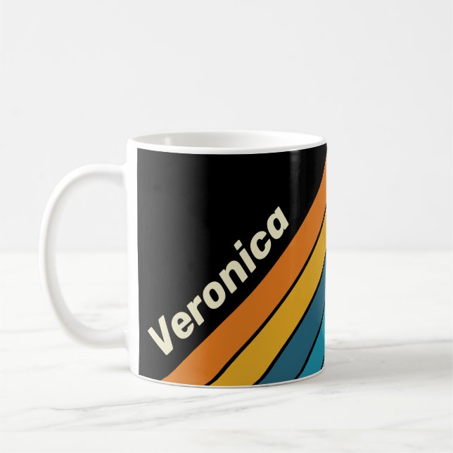 Schwarze Regenbogenstreifen mit Namen Kaffeetasse (Links)