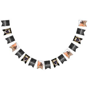 Schwarze Reihe von Tassels Foto Abschluss Wimpelkette