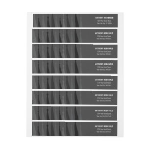 Schwarze Reihe von Tassels Wraparound-Adressetiket