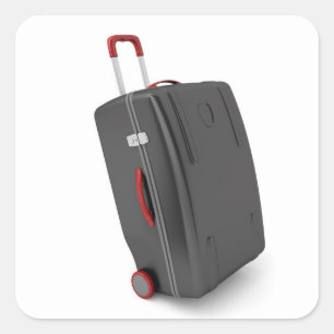 Schwarze Reisetasche Quadratischer Aufkleber