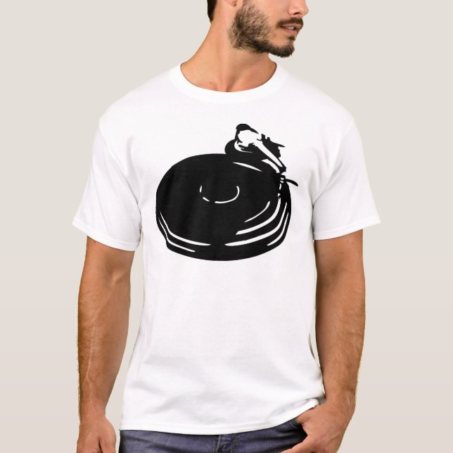 schwarze RekordTurntable T-Shirt (Vorderseite)